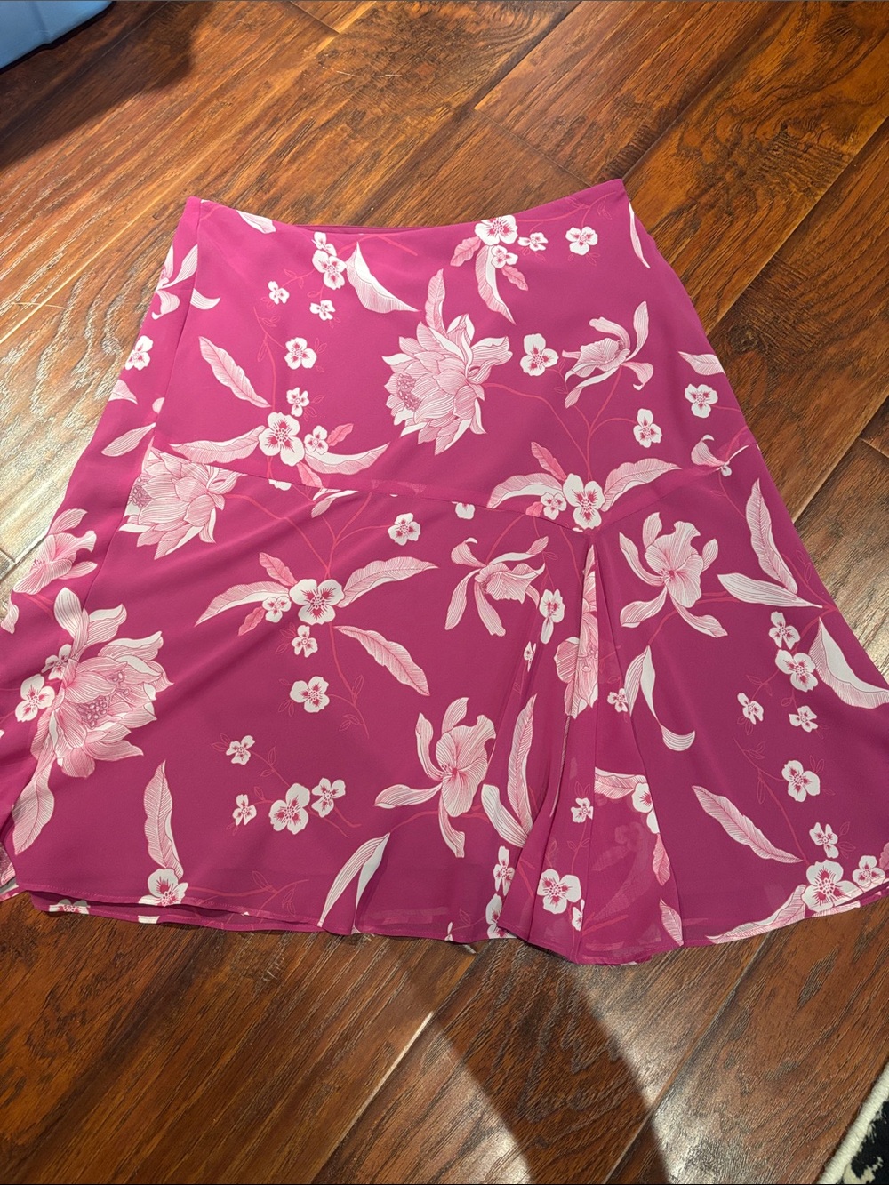 Nine West Magenta Floral Circle Skirt